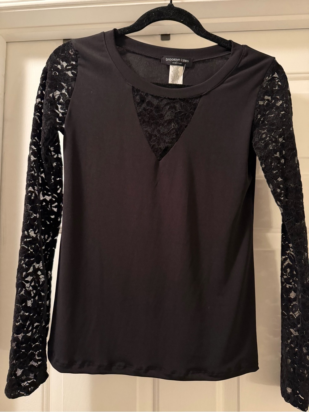 Black Lace Sleeve Top